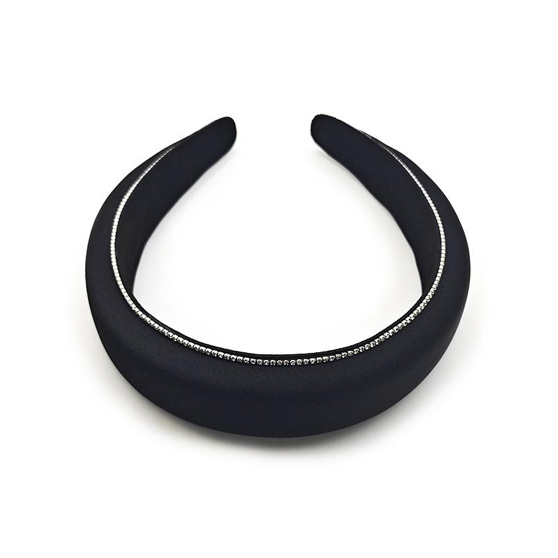 Bellamy Black Satin Puffy Headband  | Womens Accessories Accessories Accessories