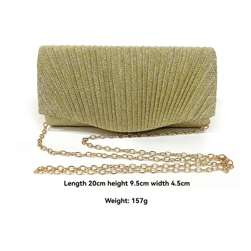 Brit Gold Lamé Pleated Clutch  | Womens Clutches Clutches Clutches