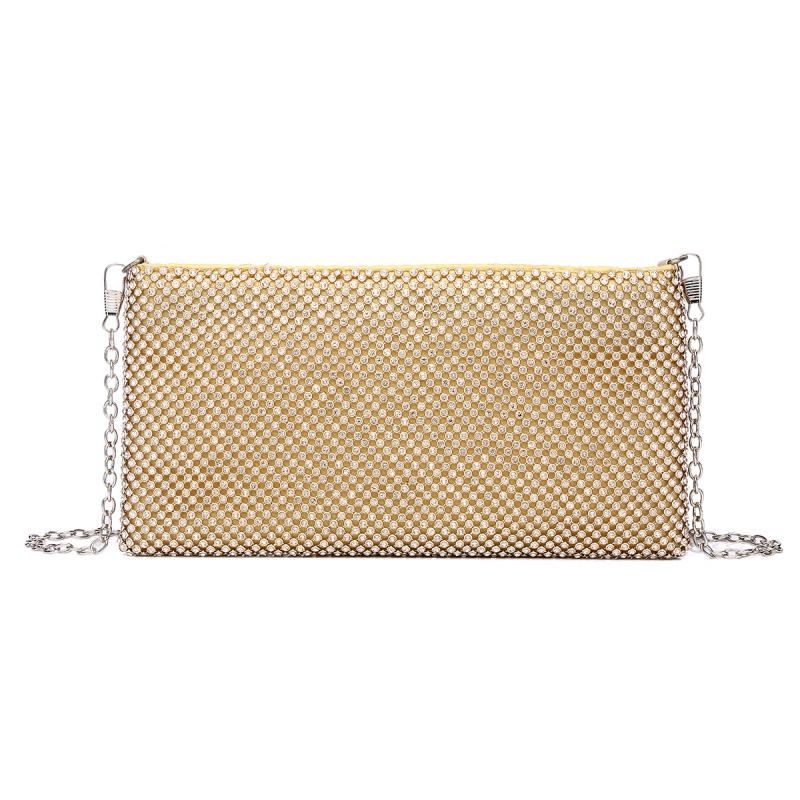 Ember Gold Diamanté Gathered Clutch  | Womens Clutches Clutches Clutches