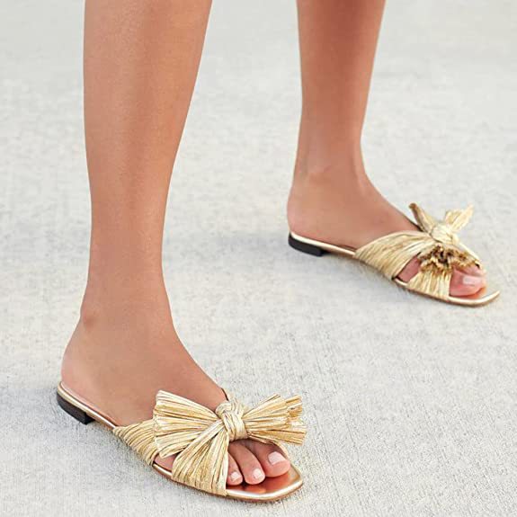 Emilia Champagne Pleated Bow Heel  | Womens Heeled Sandals Heeled Sandals Champagne