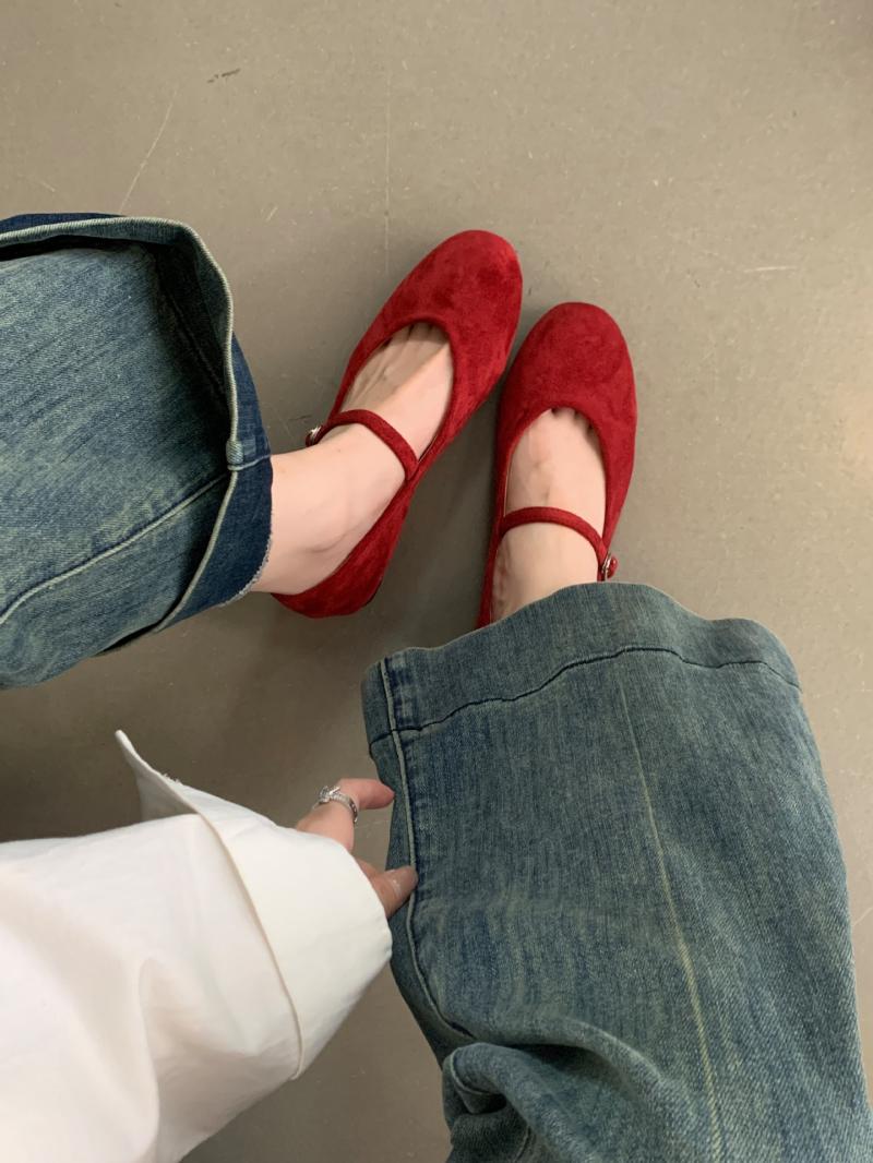 Ginger Red Velvet Mary Jane  | Womens Flats & Loafers Flats & Loafers Flats & Loafers