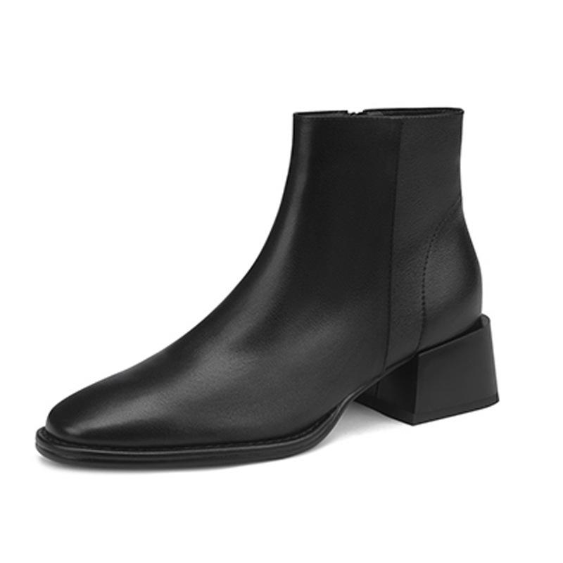 Ginny Black Leather Ankle Boot  | Womens Boots Boots Black