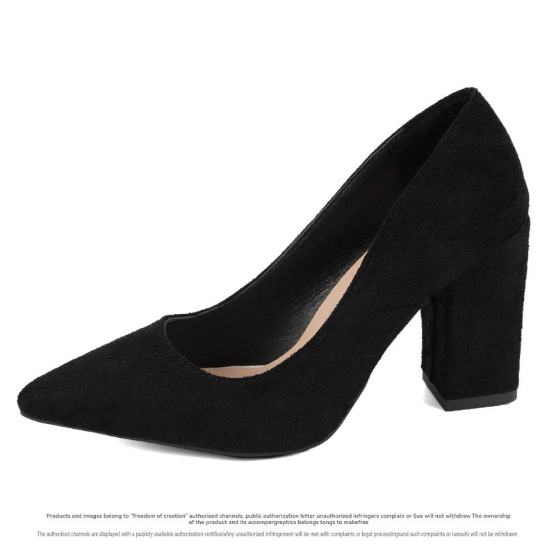 Rue Black Suede Heeled Pump  | Womens Pumps & Mules Pumps & Mules Black